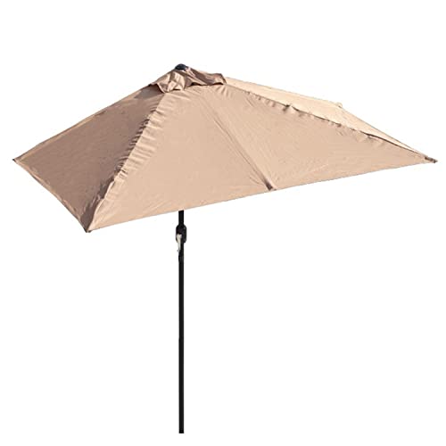 Halber Sonnenschirm Rechteckig Klein Balkonschirm 200/250CM, Wasserdicht Sonnenschutz Halbschirm Kurbelschirm, Grün, Weiß, Rot, Braun (Color : Tan umbrella, 68x45x23cm : 250x130cm) von Generic