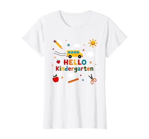 Hallo Kindergarten Jungen Schule Abenteuer Fröhliches Lernen T-Shirt, Damen, Weiß, XS Hallo Kindergarten Jungen Schule Abenteuer Fröhliches Lernen T-Shirt, Damen, Weiß, XS von Generic