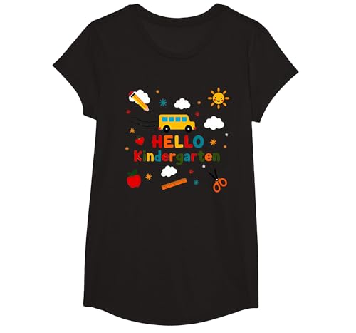Hallo Kindergarten Jungen Schule Abenteuer Fröhliches Lernen T-Shirt, Girls, Schwarz, XS Hallo Kindergarten Jungen Schule Abenteuer Fröhliches Lernen T-Shirt, Girls, Schwarz, XS von Generic