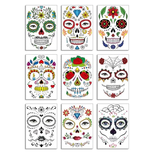 Halloween-Aufkleber, Halloween-Make-up-Set, kreativer Gesichts-Make-up-Aufkleber – Aufkleber für das Gesicht des Horrors, der Maskerade, Halloween-Zubehör von Generic
