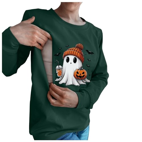 Halloween Damen Lässiges Still-Sweatshirt mit Reißverschluss Bequemer Stillpullover Warme Fleecejacke Damen (Dark Green, XXL) von Generic