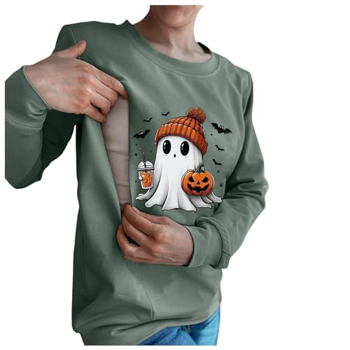 Halloween Damen Lässiges Still-Sweatshirt mit Reißverschluss Bequemer Stillpullover Warme Fleecejacke Damen (Green, XL) von Generic