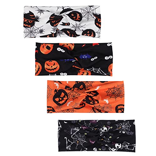 Halloween-Haarbänder für Damen und Mädchen, Kürbis-Skelett, Geist, Totenkopf, Fledermaus, Schwarz / Orange, geknotete Haarbänder, Halloween-Kostüm, Cosplay, Party, Headwraps Halloween-Haarbänder für Damen und Mädchen, Kürbis-Skelett, Geist, Totenkopf, Fledermaus, Schwarz / Orange, geknotete Haarbänder, Halloween-Kostüm, Cosplay, Party, Headwraps von Budsmile