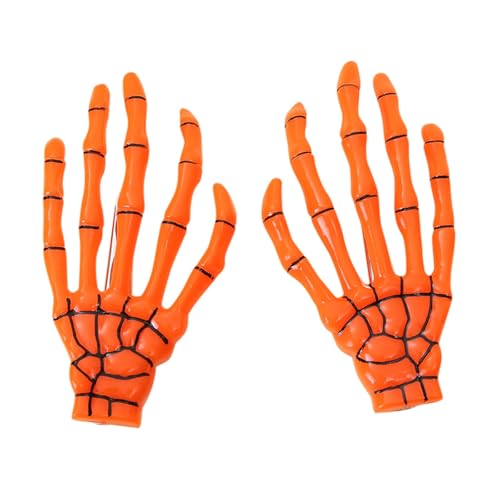 Halloween-Haarspange mit Skeletthand, seitlicher Clip, lustiges, gruseliges Haar-Accessoire für Kostümpartys, Frauen und Mädchen SCg256 (Orange, One Size) von Generic