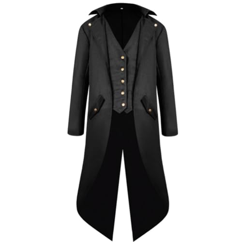 Halloween Herren Gehrock Versorgen Party Oberbekleidung Weihnachten Kostüme Unterteile Outdoor Oberteile Oversized Frack Mantel Uniform Classic Kostüm-Outfits Uniform Frack Jacke(C#Black,4XL) Halloween Herren Gehrock Versorgen Party Oberbekleidung Weihnachten Kostüme Unterteile Outdoor Oberteile Oversized Frack Mantel Uniform Classic Kostüm-Outfits Uniform Frack Jacke(C#Black,4XL) von Generic