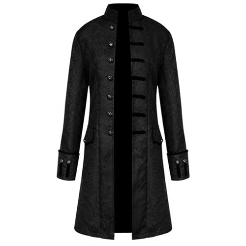 Halloween Herren Smoking Uniform Frack Mantel Uniform Schmale Passform Unterteile Oberteile Erfrischendes Oberteile Versorgen Kostüme Retro Gehrock Oversized Party Oberbekleidung（b#Black，4XL） von Generic