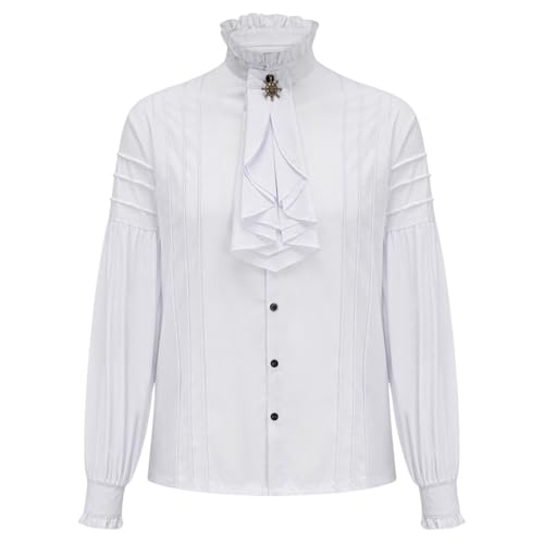 Halloween Kostüm Damen Steampunk Hemd Renaissance Bluse Piratenhemd Mittelalter Blusen Schnürhemd Viktorianisches Smokinghemd Karneval Tunika Vintage Costume Cosplay Medieval Langarmshirt von Generic