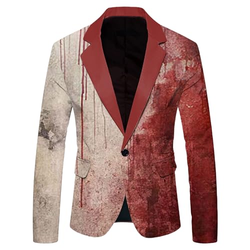 Halloween Kostüm Herren Slim Fit Freizeitanzug EIN-Knopf Langarm Mantel Freizeit Elegant Anzugjacke Entsetzen Blutig Bedruckt Blazer Festival Sakko Lässig Jacken Herrenjacke Halloween Kostüm Herren Slim Fit Freizeitanzug EIN-Knopf Langarm Mantel Freizeit Elegant Anzugjacke Entsetzen Blutig Bedruckt Blazer Festival Sakko Lässig Jacken Herrenjacke von Generic