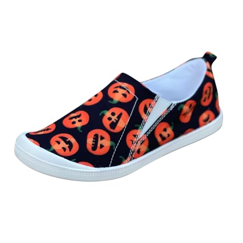Halloween Kürbis Hausschuhe Pumpkin Slippers Warme Drinnen Pantoffeln Kuschelig rutschfeste Plüschhausschuhe Für Indoor Outdoor Weicher Plüsch Retro Plüsch Pantoffeln Frauen Flauschige Warme Slippers von Generic