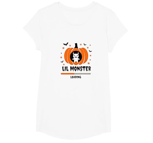 Halloween Schwangerschaft Lil Monster Loading T-Shirt, Girls, Weiß, XS Halloween Schwangerschaft Lil Monster Loading T-Shirt, Girls, Weiß, XS von Generic