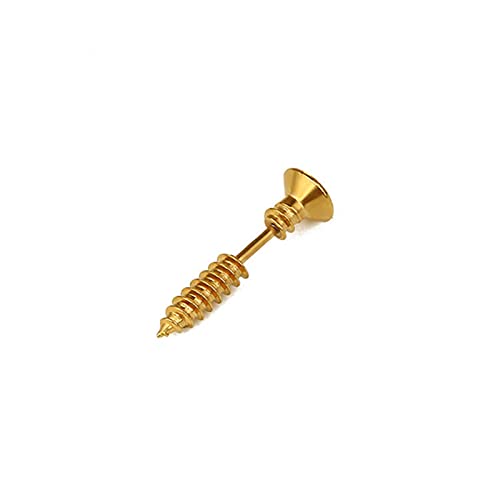 Halloween Streich Titan Stahl Schraube Piercing Ohrstecker Edelstahl Ohrringe Ohrringe baumeln Set, gold, Einheitsgröße von Generic