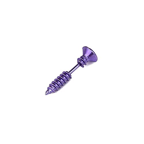 Halloween Streich Titan Stahl Schraube Piercing Ohrstecker Edelstahl Ohrringe Ohrringe baumeln Set, violett, Einheitsgröße von Generic