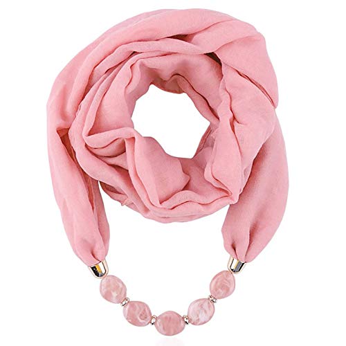 Halskette Anhänger Schal Boho Baumwolle Leinen Damen Tücher Halskette Ethno Stil Halstücher Schlauchschal Halsschmuck Elegante Schal Wrap Weicher Halstuch Schmuck Anhänger Set (one Size) von Generic