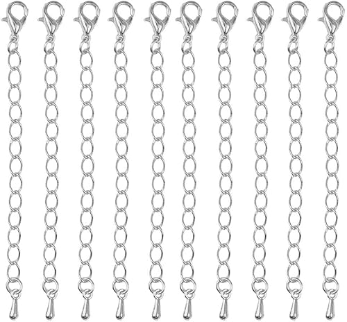 Halskette Extender/Verlängerte Kette Schmuck DIY Finding New 10 Packs-Gold/Silver-Silver Schön und praktisch von Generic