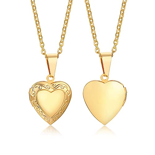 Halskette Für Frauen Schlüsselbeinkette Halskette Romantisches Herz Bilderrahmen Halsketten Für Frauen Geschenke Kann Geöffnet Werden Edelstahl Versprechen Liebe Andenken Pn-1364G von Generic