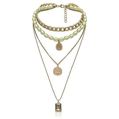 Halskette Kette Halskette Für Frauen Halskette Coole Punk Hip Hop Rock Perle Choker Für Frauen Mädchen Geschenke Edelstahllegierung Mode Geschenk N von Generic