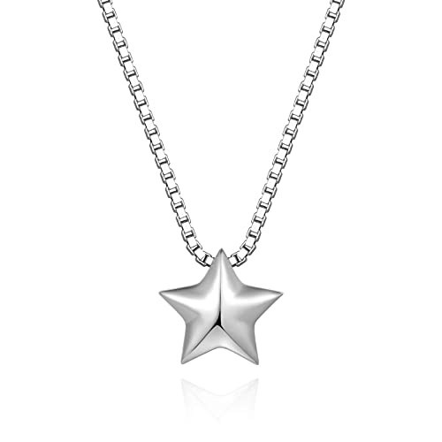 Halskette Kette Halsketten Für Frauen 925 Sterling Silber Minimalistisches Alphabet Ein Einfacher Stern Halskette Anti-Allergie-Geschenk Für Mädchen Zubehör von Generic