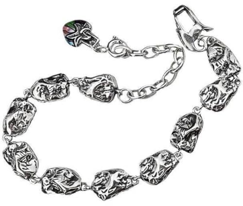 Halskette S925 Silber Mode -Persönlichkeit Unregelmäßiger Stein Typ Spleißen Armband Weibliche Leichte Luxusbohnen Armband, Erdbeer -Anhängerarmband, 925 Silber von Generic