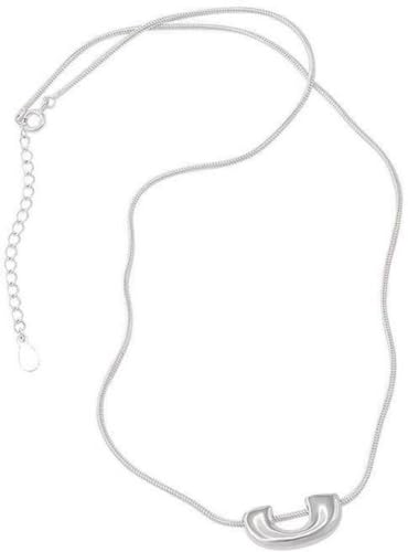 Halskette S925 Sterling Silber Hufeisen U-Förmige Halskette Weibliche Nischendesign Minimalistischer Stil Persönlichkeit Mode Dreidimensionale Hochglanz-Schlüsselbeinkette, Halsketten, 925 Silber von Generic