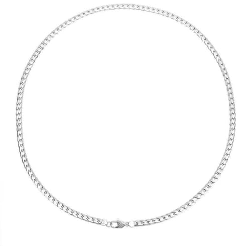 Halskette S925 Sterling Silber Schlange Knochen Kubanische Kette Herren Personalisierte Mode Halskette Hip-Hop Punk-Stil Peitsche Kette Sechs Worte Der Wahrheit Schnalle, 925 Silber, 5mm60 cm von Generic