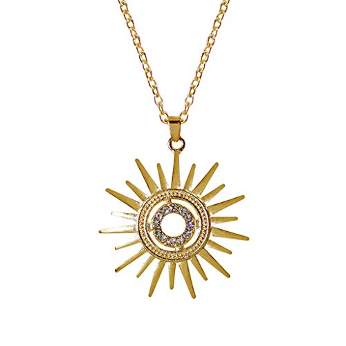 Halskette Sonnenblume Gold Geschenk Mode Vintage Frauen Halskette & Anhänger Chunky Silber Halskette, gold, Einheitsgröße von Generic