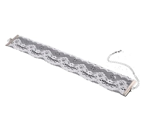 Halskette aus schwarzer und weißer Spitze, Einheitsgröße, Achat von Generic