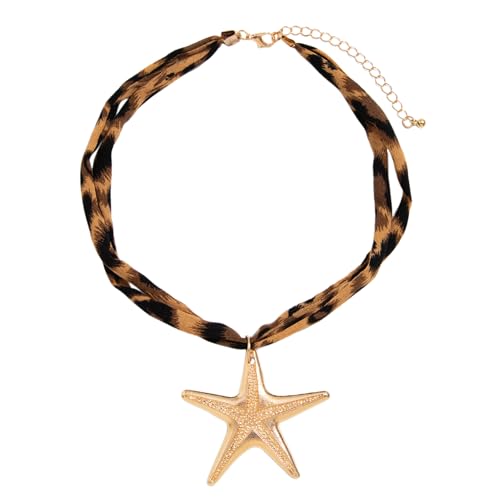 Halskette für Frauen, Anhänger Halskette für Frauen | Starfish Conch Anhänger Kette | Wunderliche Leoparden Halskette Schmuck für den täglichen Verschleiß prom Geburtstagsparty Ostern Weihnachten, se von Generic