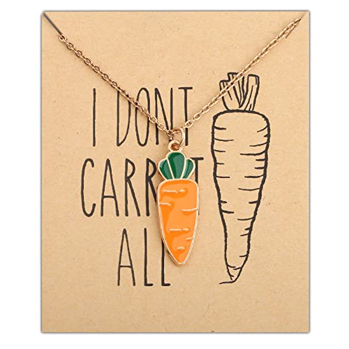 Karotte Anhänger Halskette I Don't Carrot All Vegan Halskette Schmuck Vegetarisches Geschenk Karottenliebhaber Geschenk, 3.0, Edelstahl von Generic