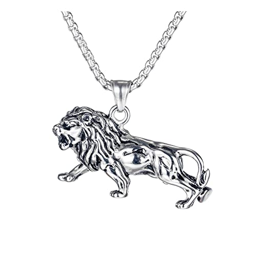 Halskette mit Anhänger aus Edelstahl mit gotischem Löwenkopf für Herren von Generic