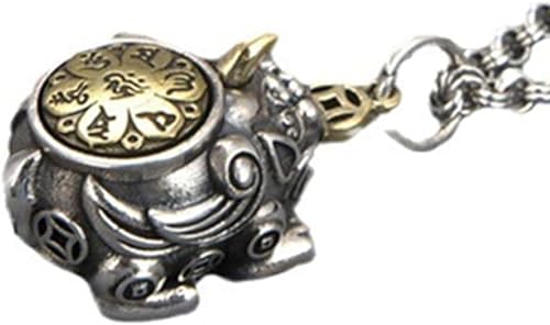 Halskette mit Anhänger aus S925er Sterlingsilber für Herren und Damen, einzigartige Persönlichkeit, Pixiu-Münzen von Generic