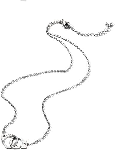 Halskette mit Anhänger in Handschellen-Form, kreativer Persönlichkeit, elegante Accessoires aus Edelstahl für Damen, Silber, professionelle Manipulatoren, Sterling Silber von Generic
