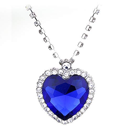 Halskette mit Herz-Anhänger, Pfirsich-Geschenk, Valentinstag, hohl, für Paare, Halsketten, Anhänger, blau, Einheitsgröße von Generic