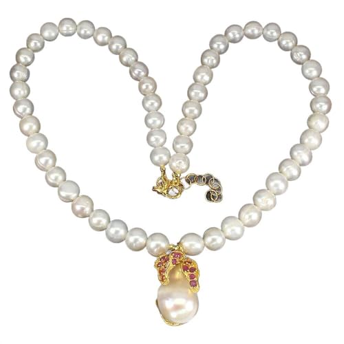 Halskette natur Rubin Perlen 925 schön von Generic