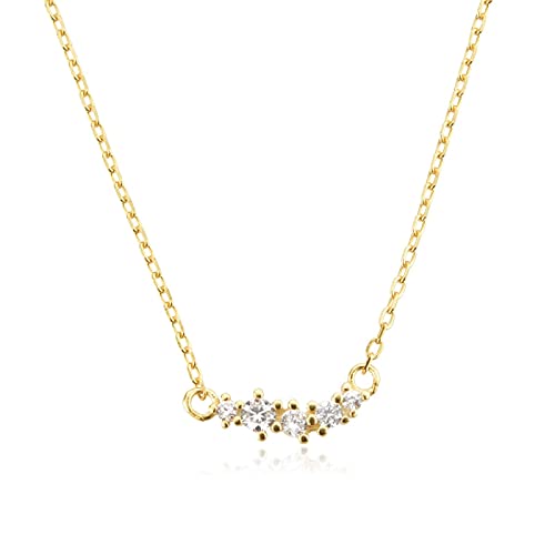 Halsketten Für Frauen 925 Sterling Silber Cz Zirkon Ring Ohrring Halskette Set Schlüsselbein Kette Geschenke Goldclear von Generic
