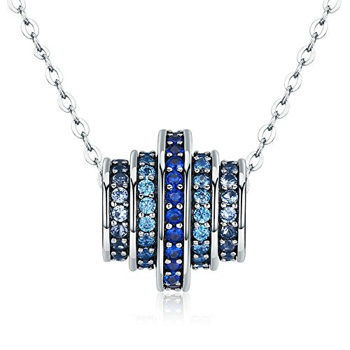 Halsketten mit Anhänger aus 925er Sterlingsilber mit allmählicher Veränderung, rundem Rad, blau, für Damen von Generic
