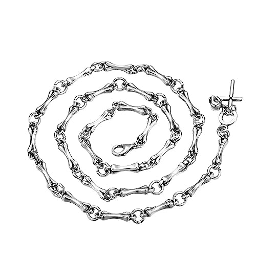 Halskettenanhänger, reines 925er Sterlingsilber, Knochenkreuz, Totenkopf-Charm, Punk-Vintage-Schmuck für Männer und Frauen von Generic
