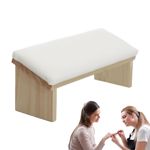 Handballenauflage für Fingernägel, ergonomisches Kissen für die Maniküre, Maniküre-Handauflage aus Holz aus PU-Leder, Handkissen, langlebig, komfortables Zubehör für die Dekoration von Generic