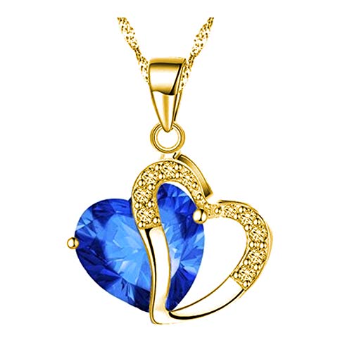 Handgefertigte Halskette, Schlüsselschloss, Frau und Liebe, Geschenk, Anhänger, Kristall-Halskette, blau, Einheitsgröße von Generic