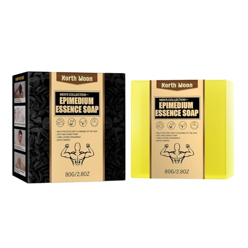 Handgefertigte Seife für Männer, 80 g, private Pflegeseife für Männer, Badeseife für den privaten Bereich, Tiefenreinigung hinterlässt einen maskulinen Duft WhU625 (Yellow, One Size) von Generic