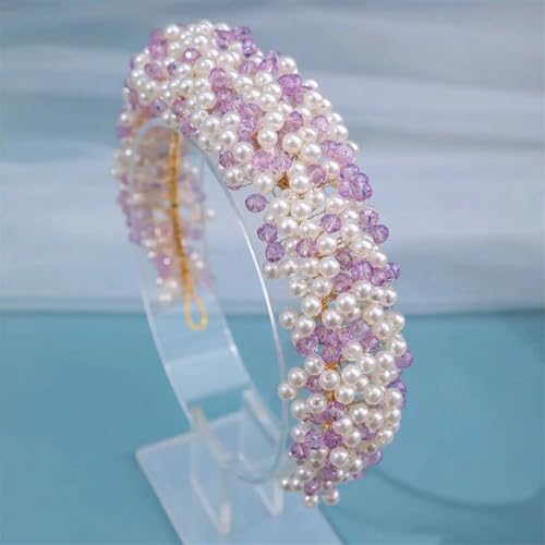 Handgefertigtes Damen-Haarband mit Perlen, Tiara für Abschlussball, Party, Braut, Hochzeit, Haarschmuck, Schmuck, Haarband, Stirnband von Generic