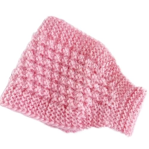 Handgefertigtes Strick-Stirnband for Damen, hält warm, Ohrenschutz, Haarband, breiter Rand, elastisch, verdickt, for Sport, Waschen, Gesicht (Color : Pink) von Generic