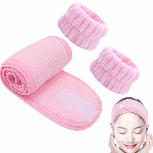 Handgelenk-Waschbänder für Spa – Handtuchbänder aus Mikrofaser mit Gesichtsband | Handtücher zum Waschen des Gesichts, saugfähige Armbänder zum Waschen von Generic