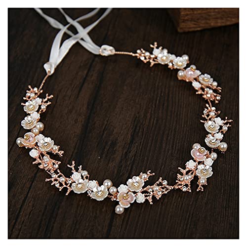 Handgemachtes Muschel Haarband Blume Kristall Perlen Stirnband Braut Tiara Kopfschmuck Braut Haarschmuck Hochzeit Haarschmuck Geschenk von Generic