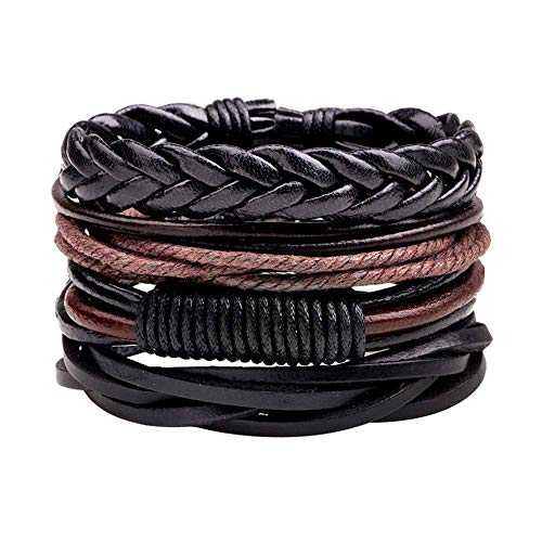 Handgewebte geflochtene Lederarmbandkette für Herren Robust und kostengünstig Nützlich und modisch von Generic