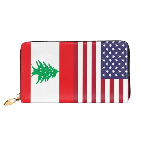 Handtaschen Amerika Libanon Freundschaftsflagge Kleine Münzbörse Printmotiv Tragbare Brieftasche Niedliche Portmonee Für Mädchen, Lehrer, Mutter von Generic