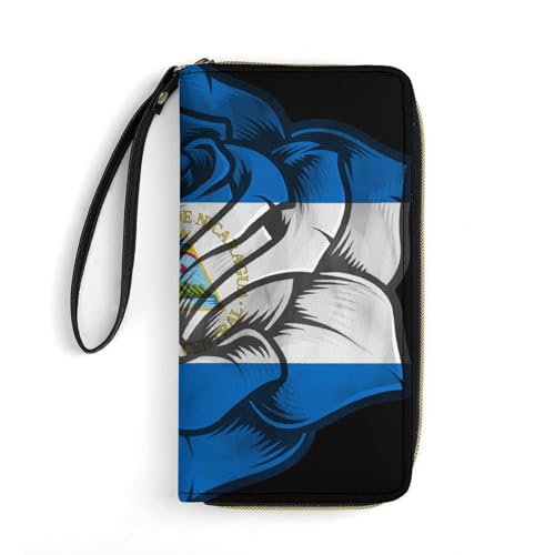 Handtaschen Blumen Nicaragua Flagge Verschluss Geldbörsen Vintage Portemonnaie Nette Tragbare Brieftasche Für Frauen, Tochter, Kinder von Generic