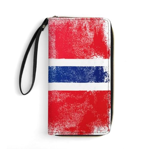 Handtaschen Distressed Flagge Norwegen Leder Geldbörse Tragbare Wallet Nette Kartenetui Für Tochter, Frauen, Mädchen von Generic