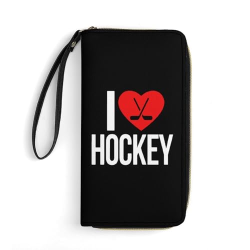 Handtaschen Ich Liebe Hockey Tragbare Brieftasche Lustige Verschluss Geldbörsen Printmotiv Kleine Münzbörse Für Frauen, Freund, Tochter von Generic