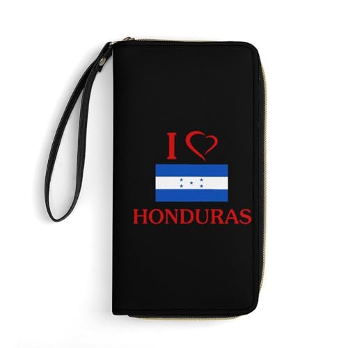 Handtaschen Ich Liebe Honduras-Flagge Portmonee Printmotiv Verschluss Geldbörsen Vintage Tragbare Brieftasche Für Frauen, Tochter, Freundin von Generic
