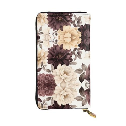 Handtaschen Kaffeefarbener Blumendruck Wallet Lustige Portemonnaie Kreative Geldtasche Für Frauen, Tochter, Mädchen von Generic